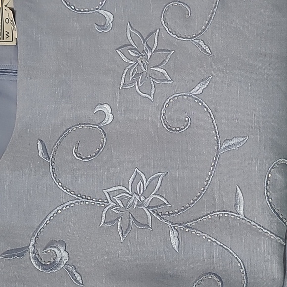 Jessica Howard Periwinkle Linen blend Dress with embroidery & beadwork size 24W - Picture 3 of 13